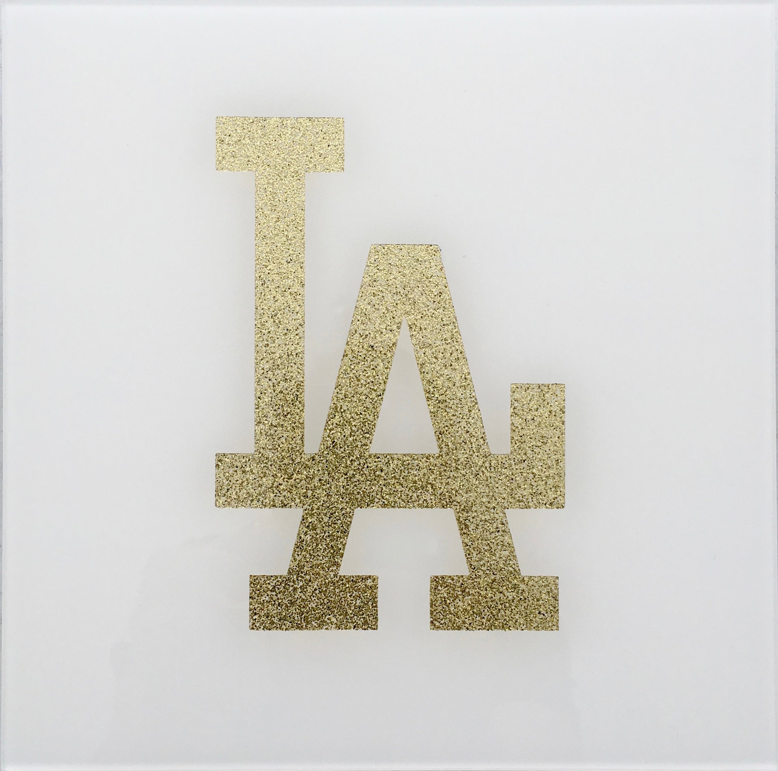 LOS ANGELES white and gold glitter