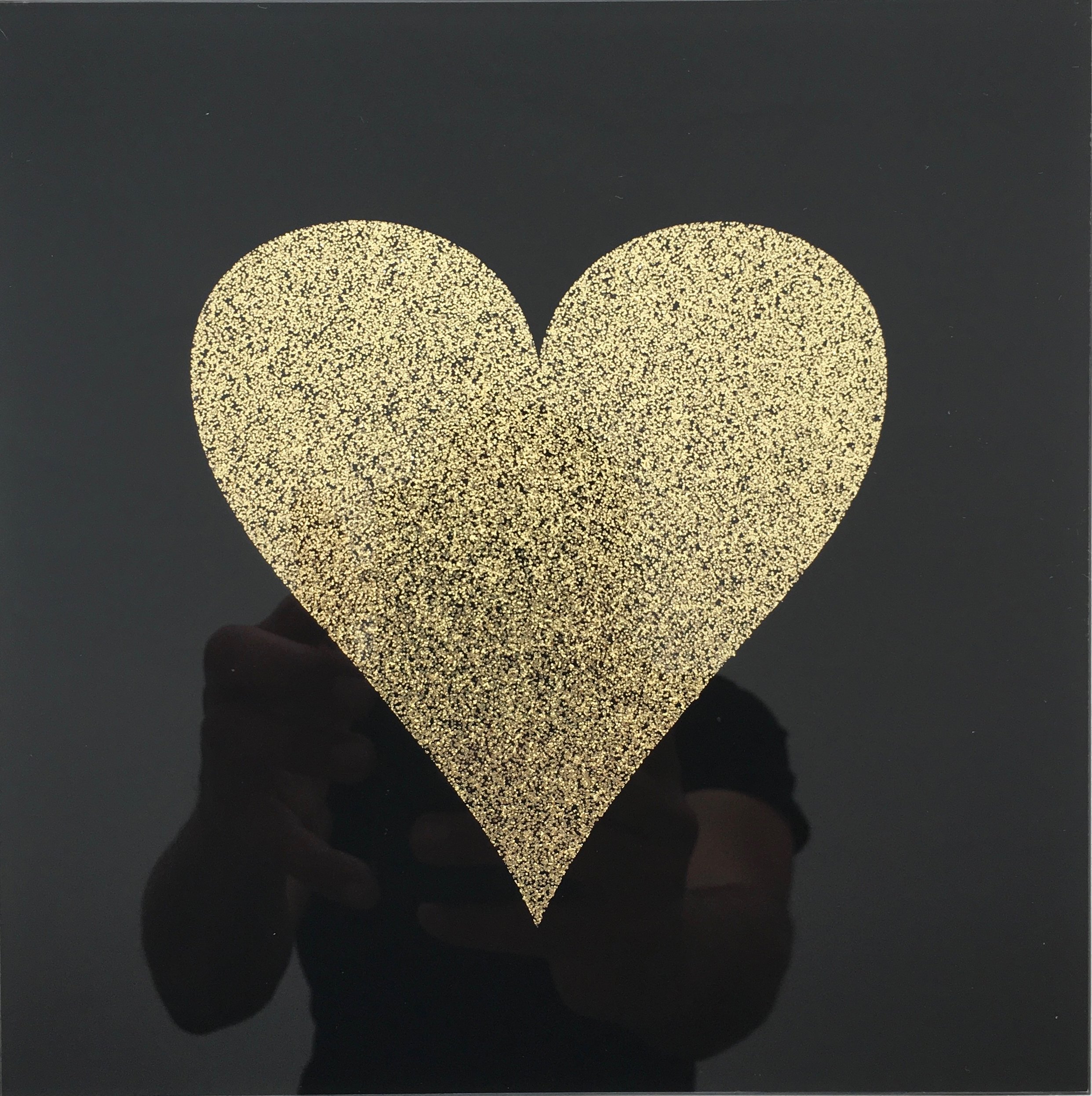 HEART black and gold glitter