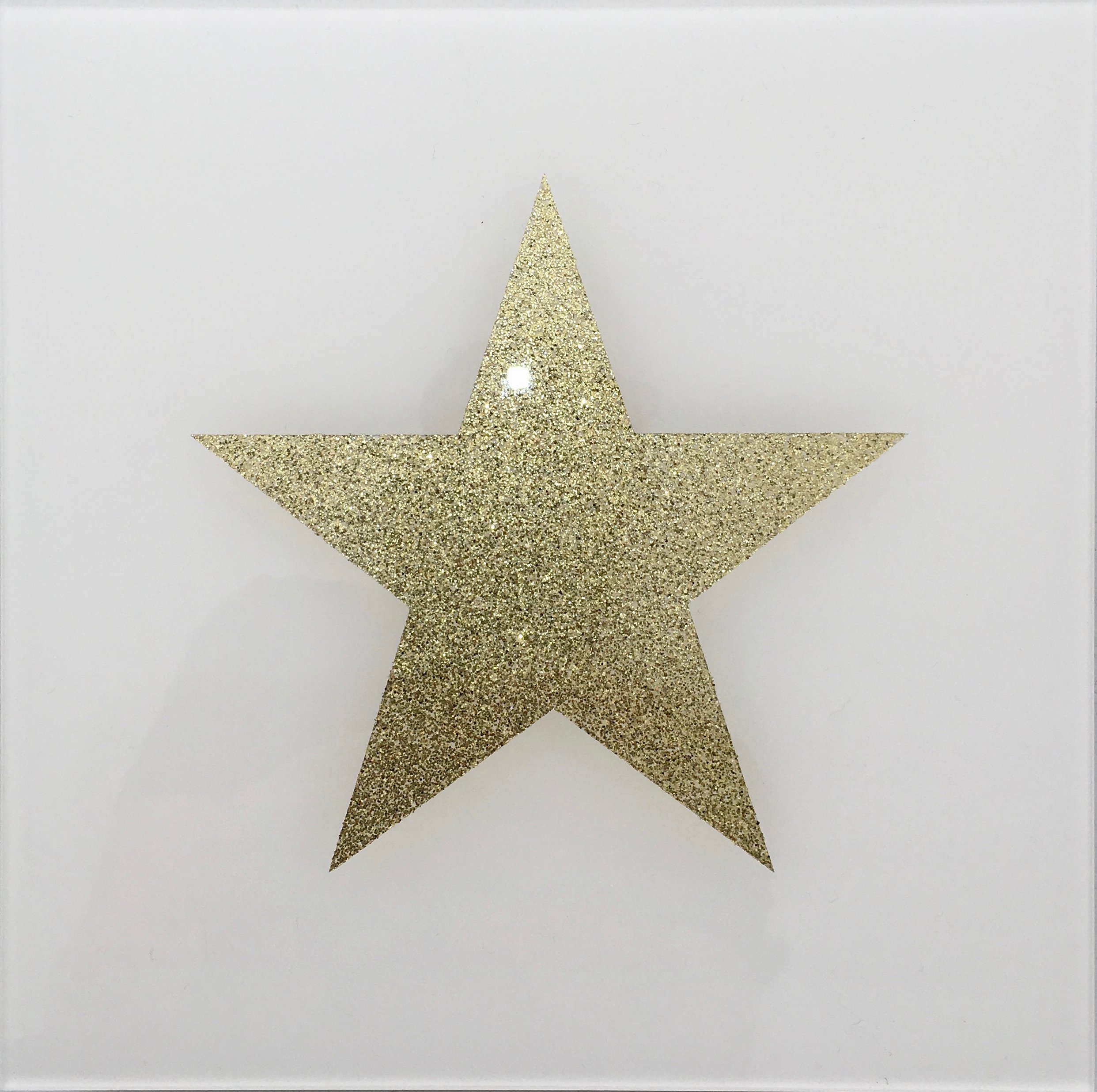 STAR white and gold glitter
